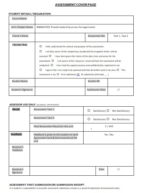 Case Study Cover Page