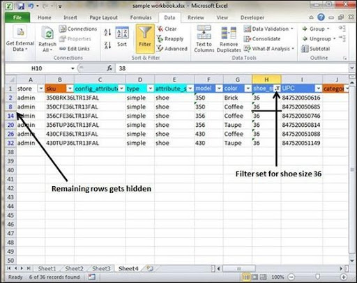 Filters in MS Excel2