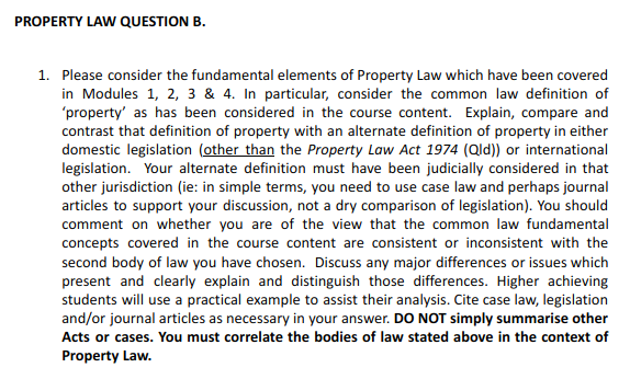 Propertylaw question b