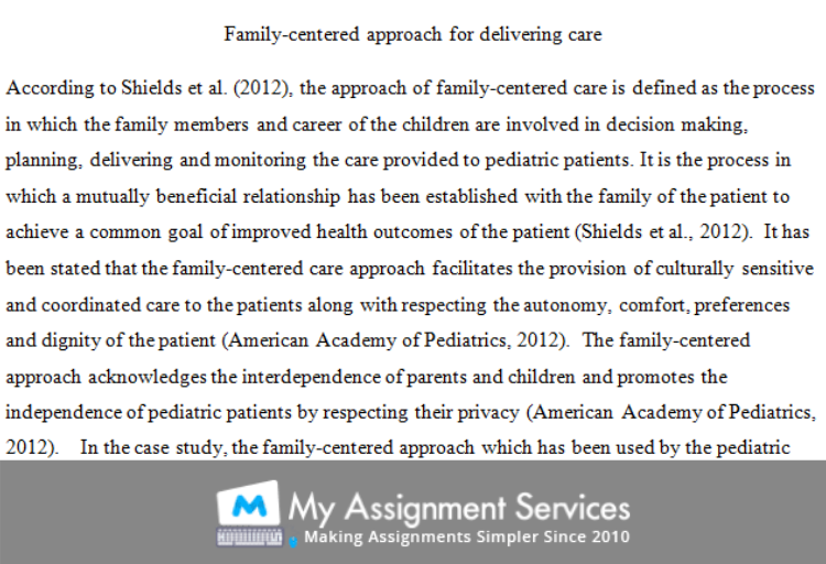 case study sample on family centered approach