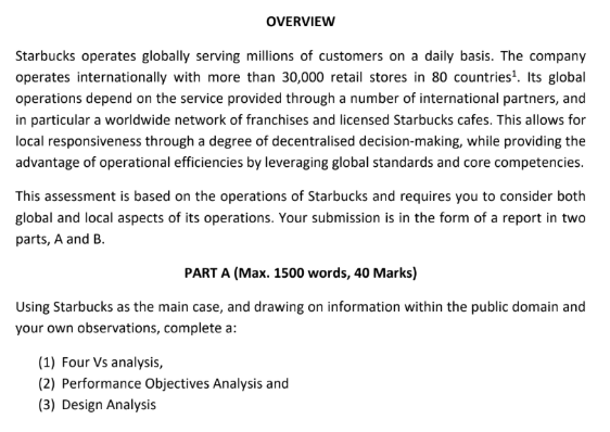 Starbucks Operational Management and Excellence Case Study Sample