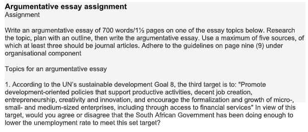 argumentative essay sample
