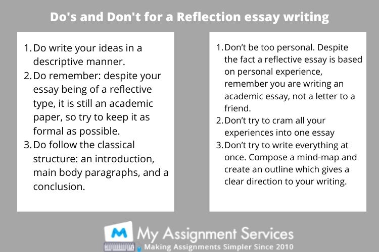 do's and don't for a reflection essay writing