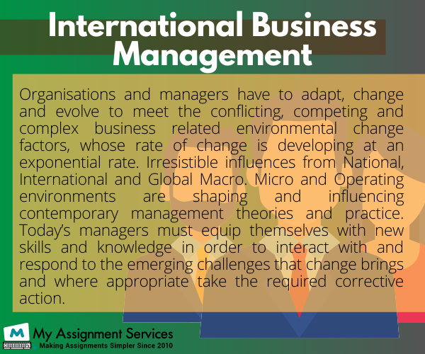  Contemporary Issues and International Management Assignment Help