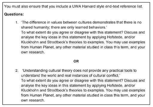 humanities homework question USA