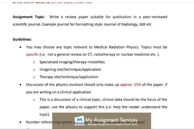 Medical Physics Assignment Sample