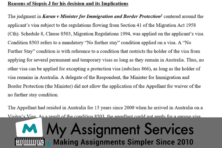 Immigration Law Assignment Help Sample