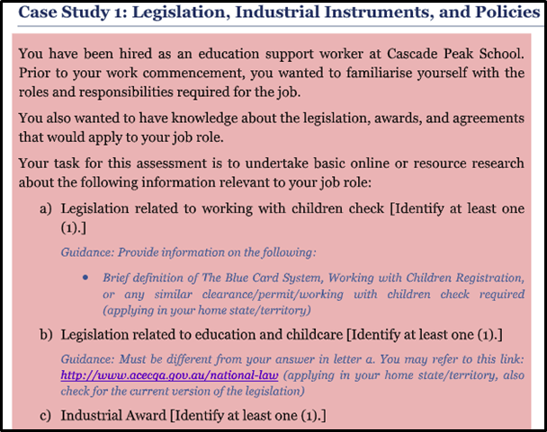 case study legislation