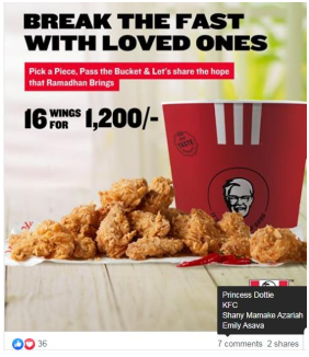 KFC 'break the fast with loved ones' instagram promotional post