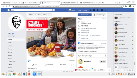 KFC 'cripsy goodness' facebook promotional post