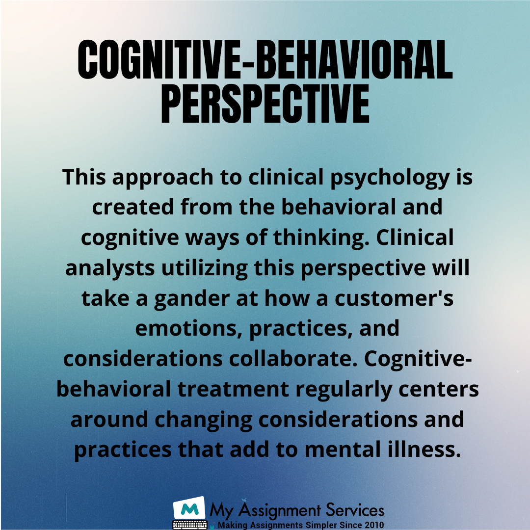 cognitive - Clinical Psychology Assignment 
