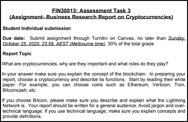 FIN30013 assessment task