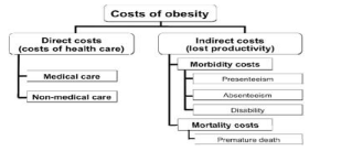 flow chart shows economic cost of obesity