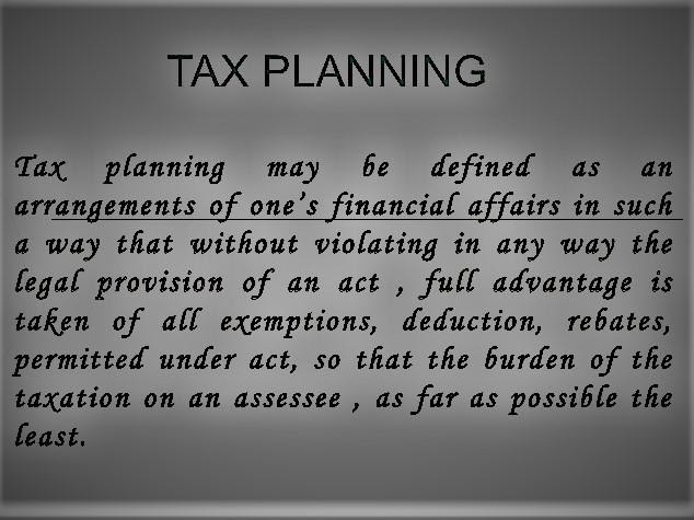 Managerial Tax Planning assignment help