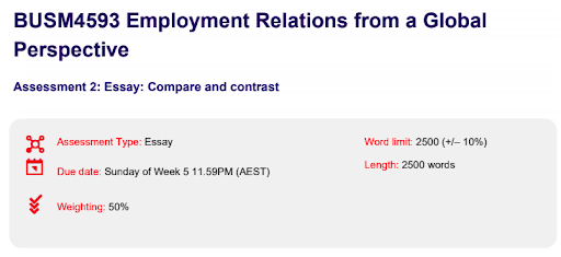 Employment Relations assignment help