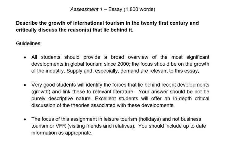 Tourism Studies Assignment help