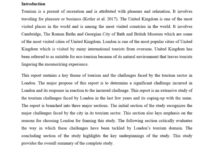 Tourism Studies Assignment Sample