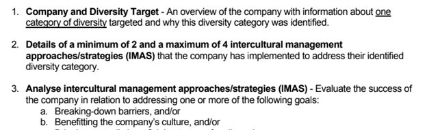 Company Diversity Report sample