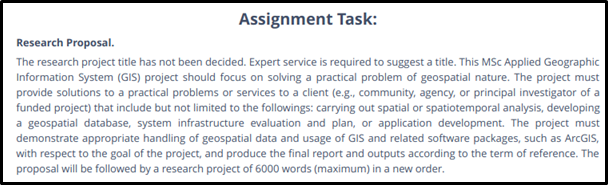 geospatial assignment task