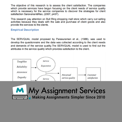 Servqual Model Assignment Sample