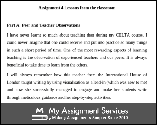 Part A Peer and Teacher Observation