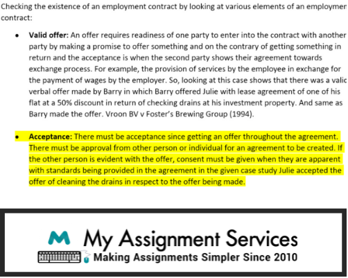 existence of an employment contract