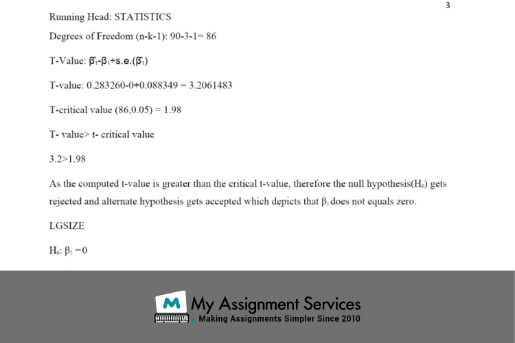 F Distribution Assignment solution Sample