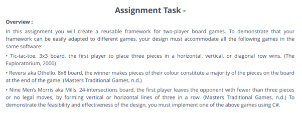 Game Framework assignment task