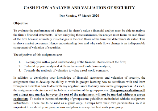 cash flow analysis and valuation