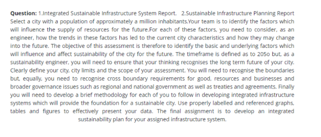 Integrated Sustainable Infrastructure System Report
