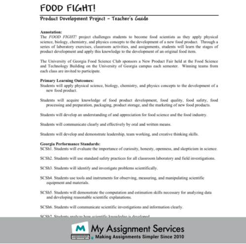 Product Development Project - Food Fight