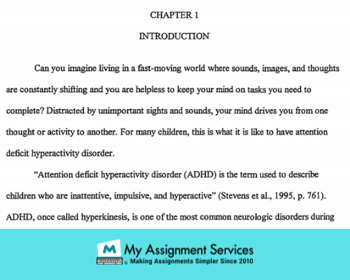 Nursing Dissertation Examples On Attention Deficit Hyperactivity Disorder