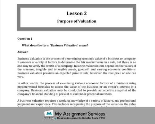 Firm Valuation Assignment Sample two