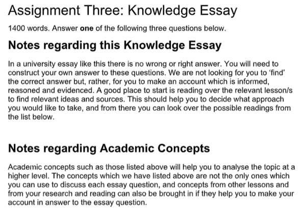 Knowledge Essay