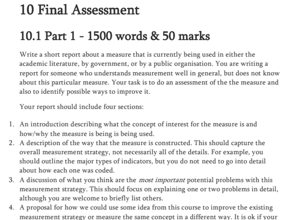 Final Assessment