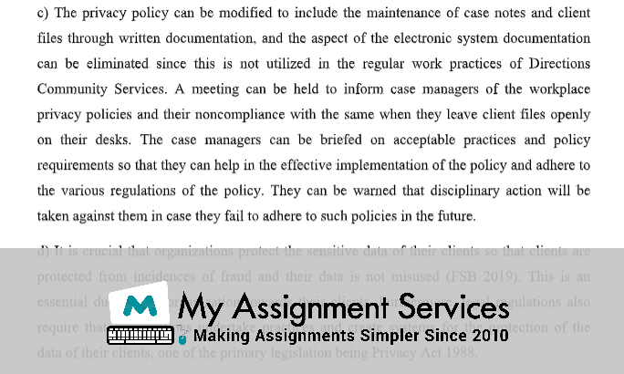 Sample of CHCLEG003 Manage Legal and Ethical Compliance Assessment Answers at My Assignment Services in Australia