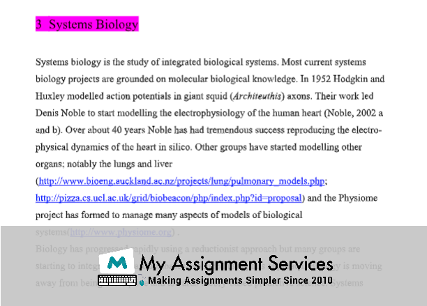 samples of systems biology at my assignment services in australia