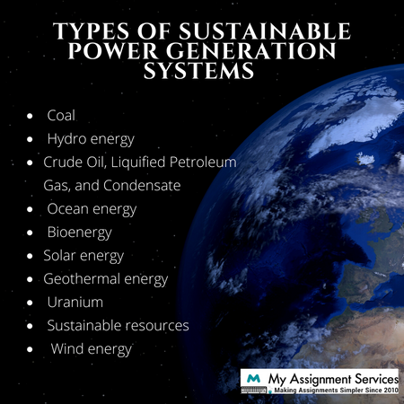 types sustainable of power generation systems