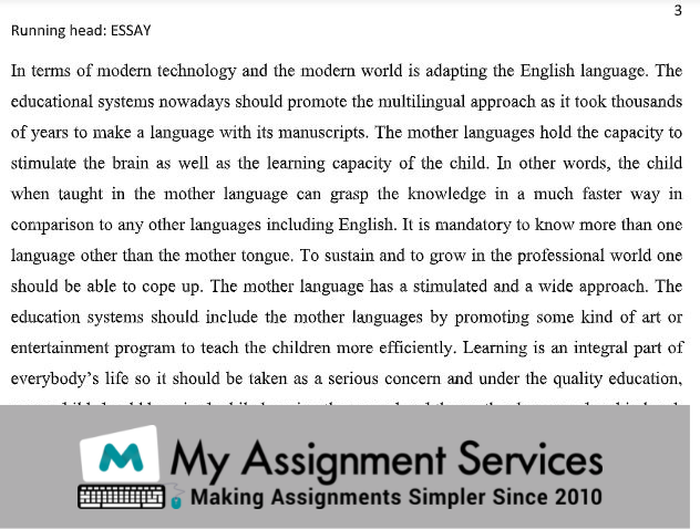 essay writing sample by My Assignment Services