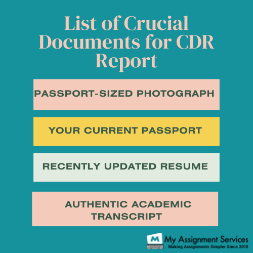 documents for cdr report