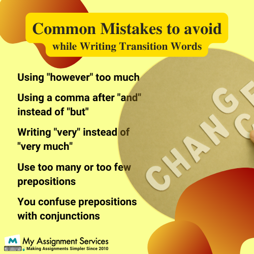 mistakes in transition words