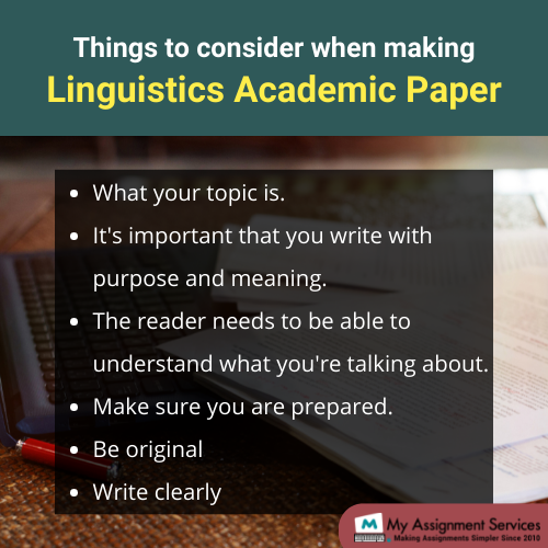 Things to consider when making Linguistics academic paper
