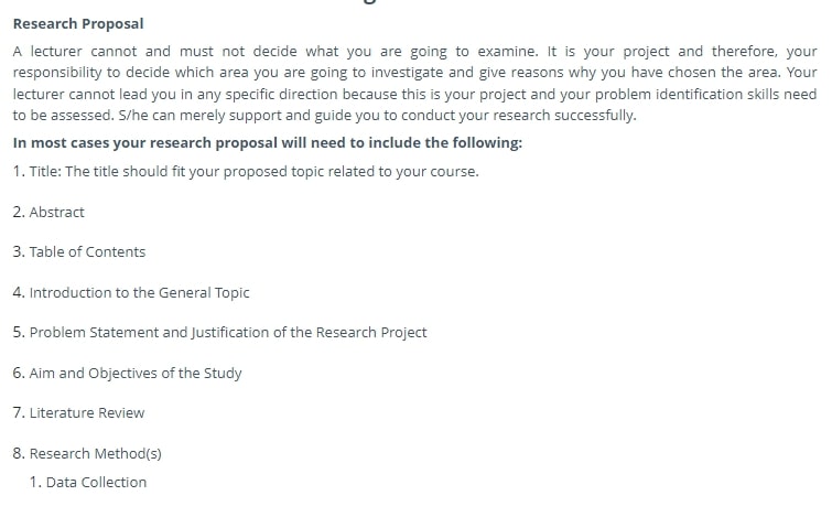 research proposal task