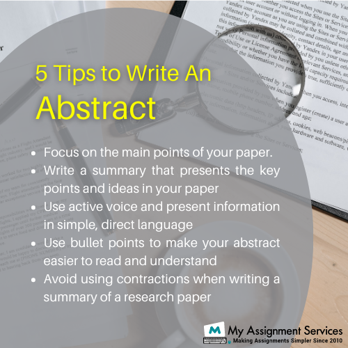 tips abstract written for Canadian Students
