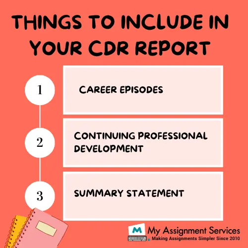 Things to include in your CDR Report