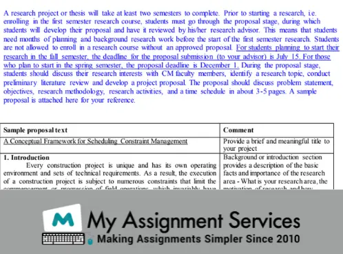 Sample of Dissertation Proposal
