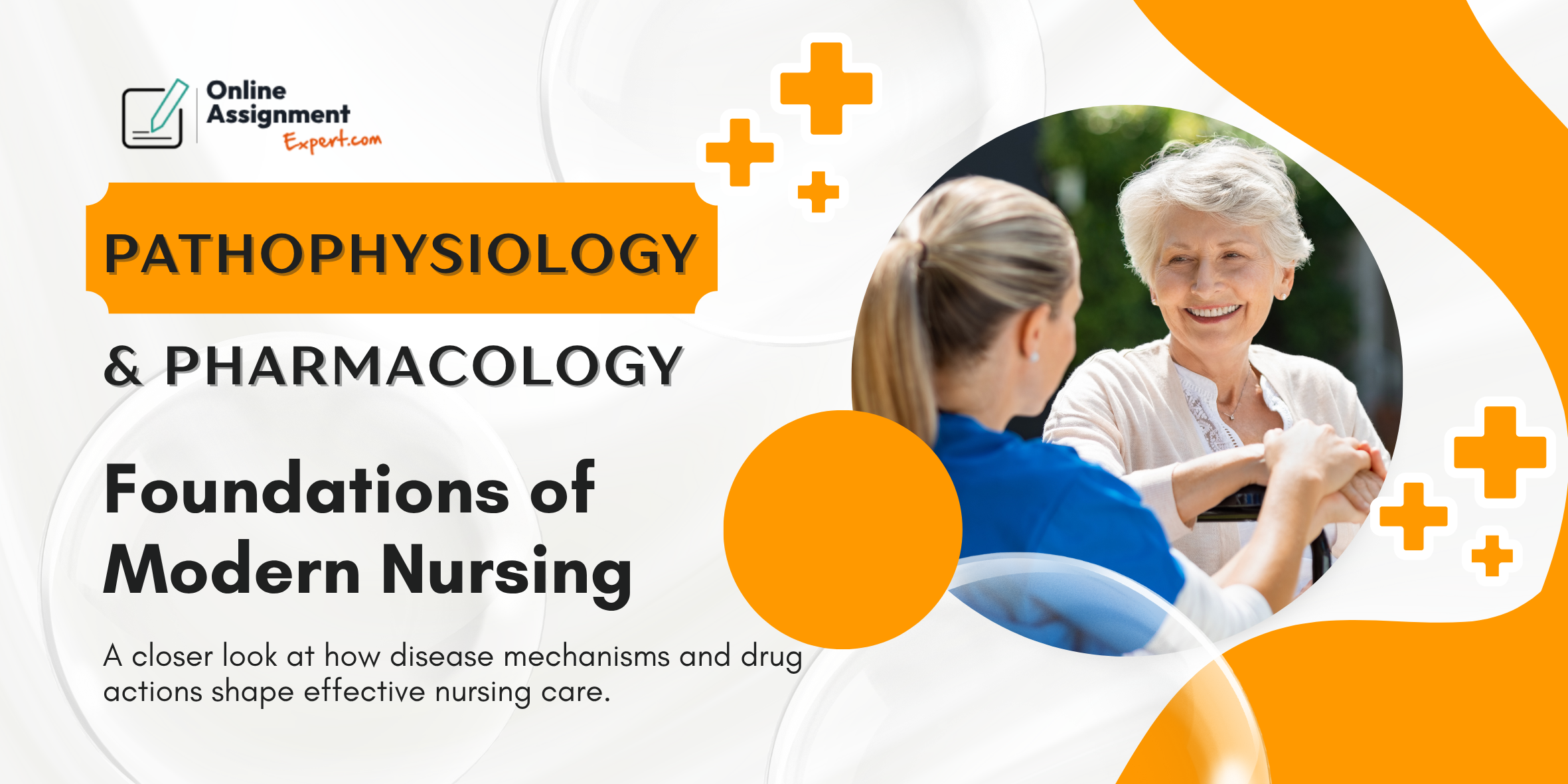 Diagram explaining the relationship between pathophysiology and pharmacology in nursing care